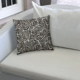 20" X 20" Black Gray And White Safari Animals Zippered Polyester Animal Print Throw Pillow Cover