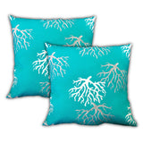 Set Of Three 19" X 19" Ocean Blue And White Zippered Nautical Throw Indoor Outdoor Pillow Cover