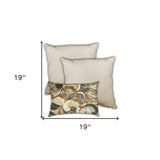 Set Of Three 19" X 19" White And Beige Zippered Solid Color Throw Indoor Outdoor Pillow Cover