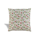 14" X 20" Red Gray And White Zippered 100% Cotton Polka Dots Lumbar Pillow Cover