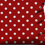 14" X 20" Red And White Zippered 100% Cotton Polka Dots Lumbar Pillow Cover