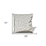 14" X 20" Silver Zippered 100% Cotton Lumbar Pillow Cover