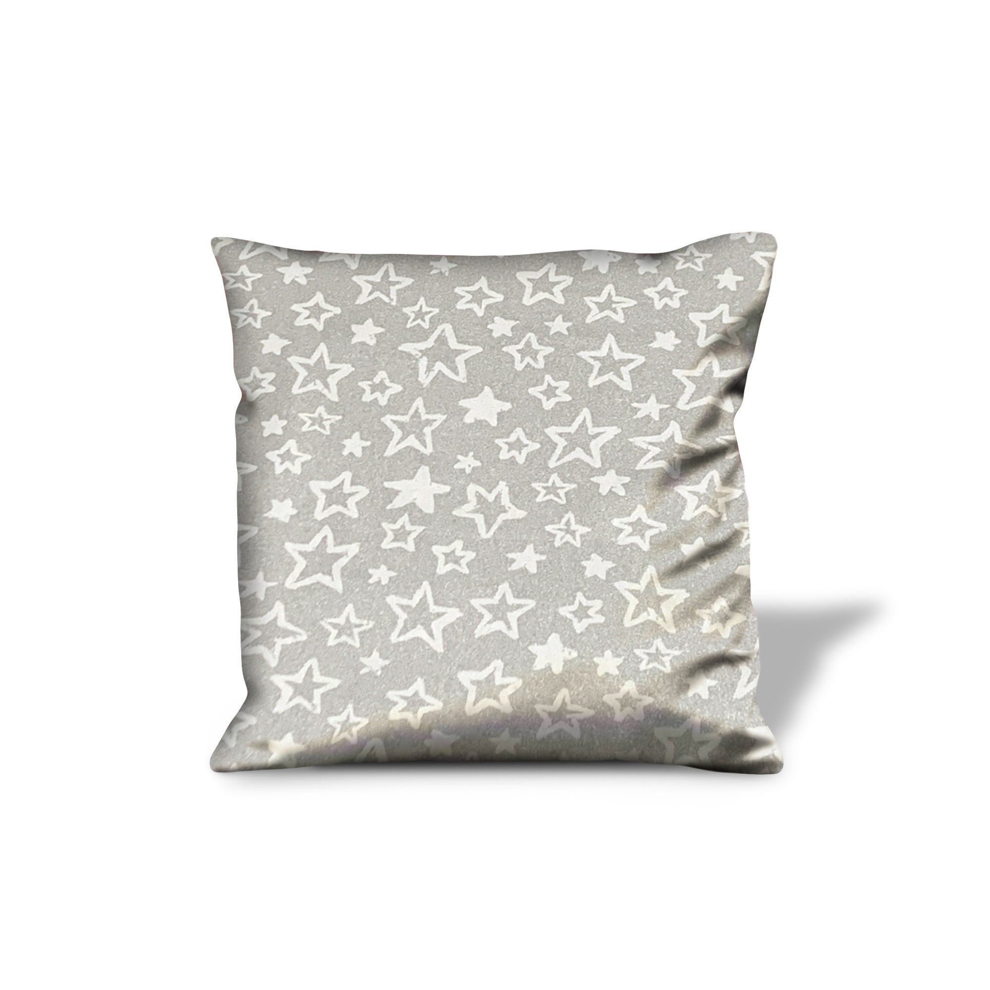 20" X 20" Silver Zippered 100% Cotton Throw Pillow Cover