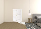 30" White Manufactured Wood Five Drawer Chest