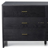 59" Grey Ash Manufactured Wood Six Drawer Double Dresser