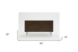 65" Acacia Solid Wood Six Drawer Double Dresser