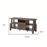 47" Brown Particle Board And Mdf Cabinet Enclosed Storage TV Stand