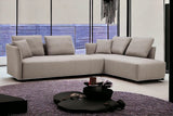 Light Gray Polyester Modular L Shaped Two Piece Sofa and Chaise Sectional