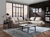 Light Gray Polyester Modular L Shaped Two Piece Sofa and Chaise Sectional