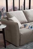 Light Gray Polyester Modular L Shaped Two Piece Sofa and Chaise Sectional