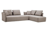 Light Gray Polyester Modular L Shaped Two Piece Sofa and Chaise Sectional