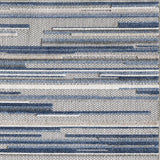 8' X 10' Blue Abstract Stain Resistant Indoor Outdoor Area Rug