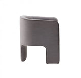 28" Contemporary Dark Gray Velvet Three Legged Chair