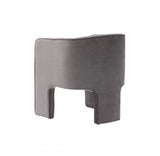 28" Contemporary Dark Gray Velvet Three Legged Chair
