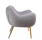 29" Plush Grey and Gold Comfy Accent Chair