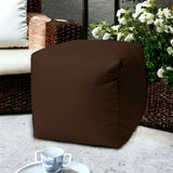 17" Cool Dark Chocolate Brown Solid Color Indoor Outdoor Pouf Cover