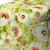 17" Green Cube Floral Indoor Outdoor Pouf Cover