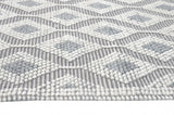 8' X 11' Gray Geometric Dhurrie Area Rug