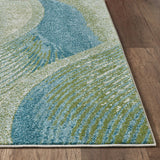 5' X 8' Blue Abstract Dhurrie Area Rug