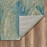 5' X 8' Blue Abstract Dhurrie Area Rug