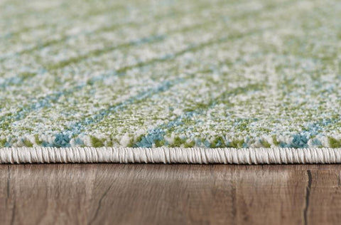 5' X 8' Blue Abstract Dhurrie Area Rug