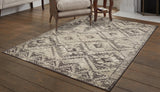 5' X 8' Gray Abstract Dhurrie Area Rug