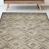 5' X 8' Gray Abstract Dhurrie Area Rug