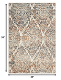 3' X 5' Ivory Oriental Dhurrie Area Rug
