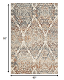 5' X 8' Ivory Oriental Dhurrie Area Rug