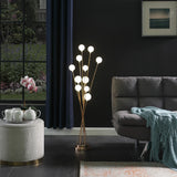 46" Golden Chrome Contemporary Multi Light LED Floor Lamp