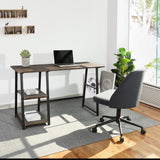 Modern Home Office Computer Table With Storage Shelves - Vintage Brown