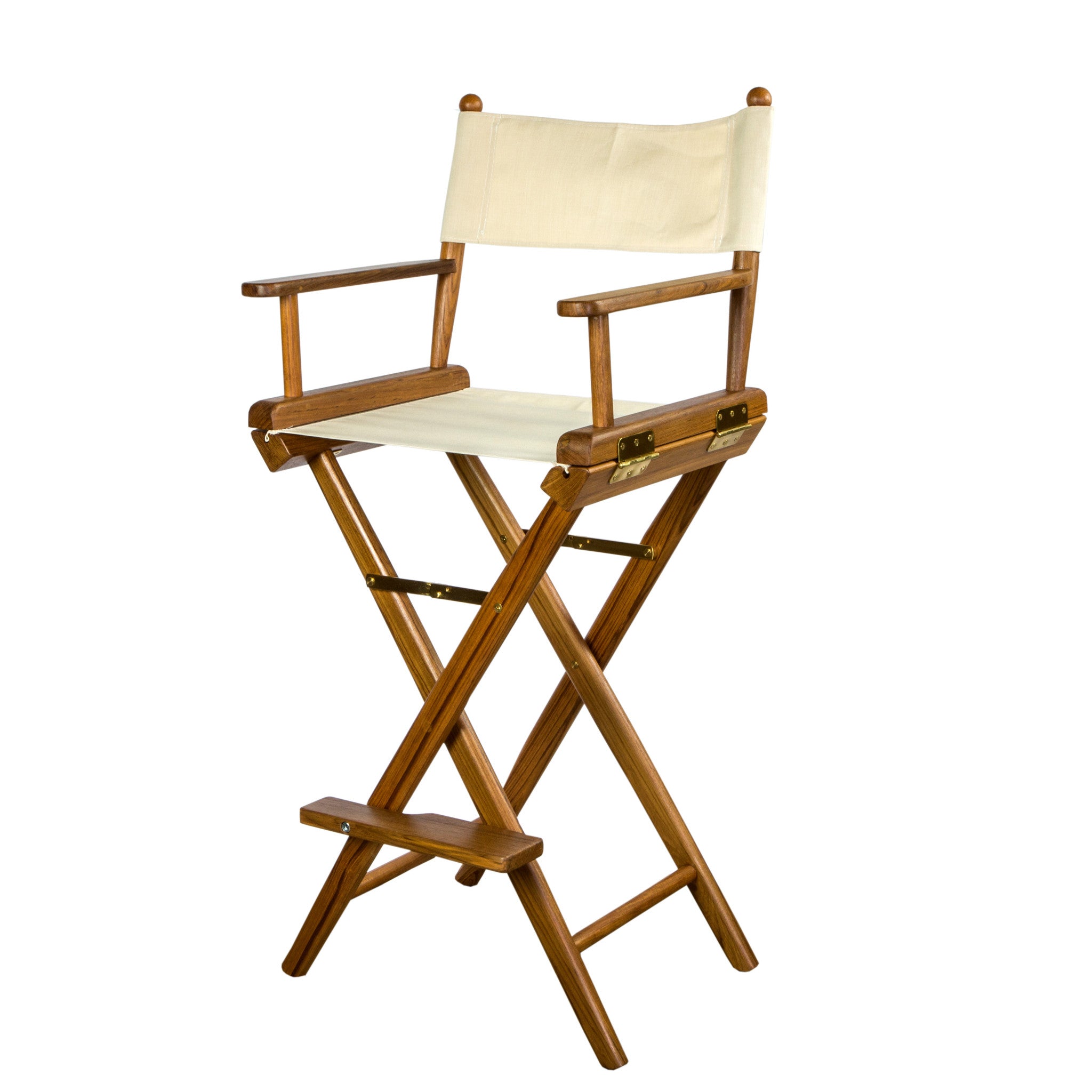 White And Brown Solid Wood Director Chair