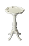 20" Cottage White Wood Floral Top End Table