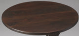 20" Dark Brown Solid Wood Angled Pedestal Round End Table