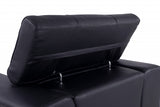 89" Black And Silver Italian Leather Sofa