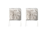 Set Of Two 17" X 17"  Ombre Grey Faux Fur Dining Chair Cushion Pads