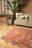 6' X 6' Taupe Wool Sheepskin Handmade Area Rug