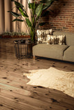 4'x 5' Off White And Silver Faux Cowhide Non Skid Area Rug