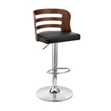 25" Black and Brown And Silver Iron Swivel Adjustable Height Bar Chair