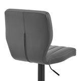 25" Gray And Black Iron Swivel Adjustable Height Bar Chair