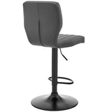 25" Gray And Black Iron Swivel Adjustable Height Bar Chair