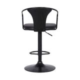 24" Black Iron Swivel Low Back Adjustable Height Bar Chair