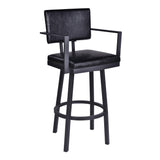 26" Black Iron Swivel Counter Height Bar Chair