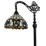 72" Brown Traditional Shaped Floor Lamp With Brown Stained Glass Bowl Shade