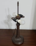 24" Dark Brown Metal Two Light Candlestick Table Lamp With Dark Brown Shade