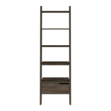 70" Five Tier Ladder Bookcase with A Drawer