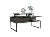 41" Onyx And Carbon Manufactured Wood Rectangular Lift Top Coffee Table