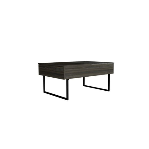 39" Onyx And Carbon Rectangular Lift Top Coffee Table With Drawer