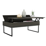 49" Black Manufactured Wood Rectangular Lift Top Coffee Table