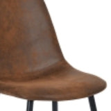 Set Of Four Brown And Black Upholstered Faux Leather Dining Chairs